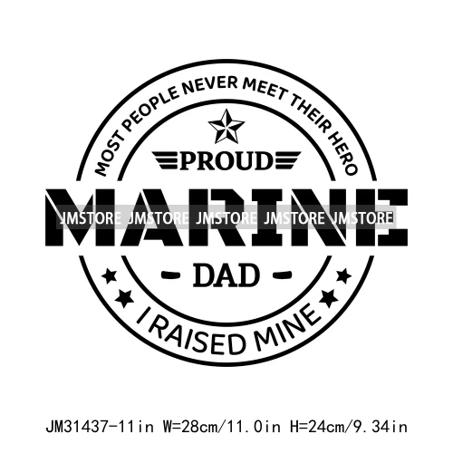 Happy Proud Marine Family Quotes I Raised Love Mine Military Pride Iron On DTF Transfers Stickers Ready To Press For Hoodies