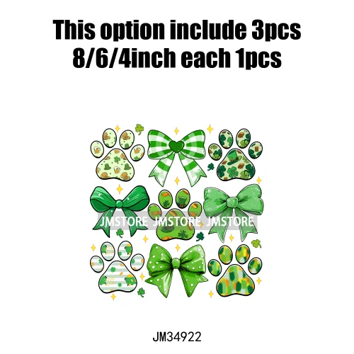 Feeling Lucky Vibes Coquette Shamrock Irish St Patrick's Day Iron On DTF Heat Transfers Stickers Ready To Press For T-shirts Bags