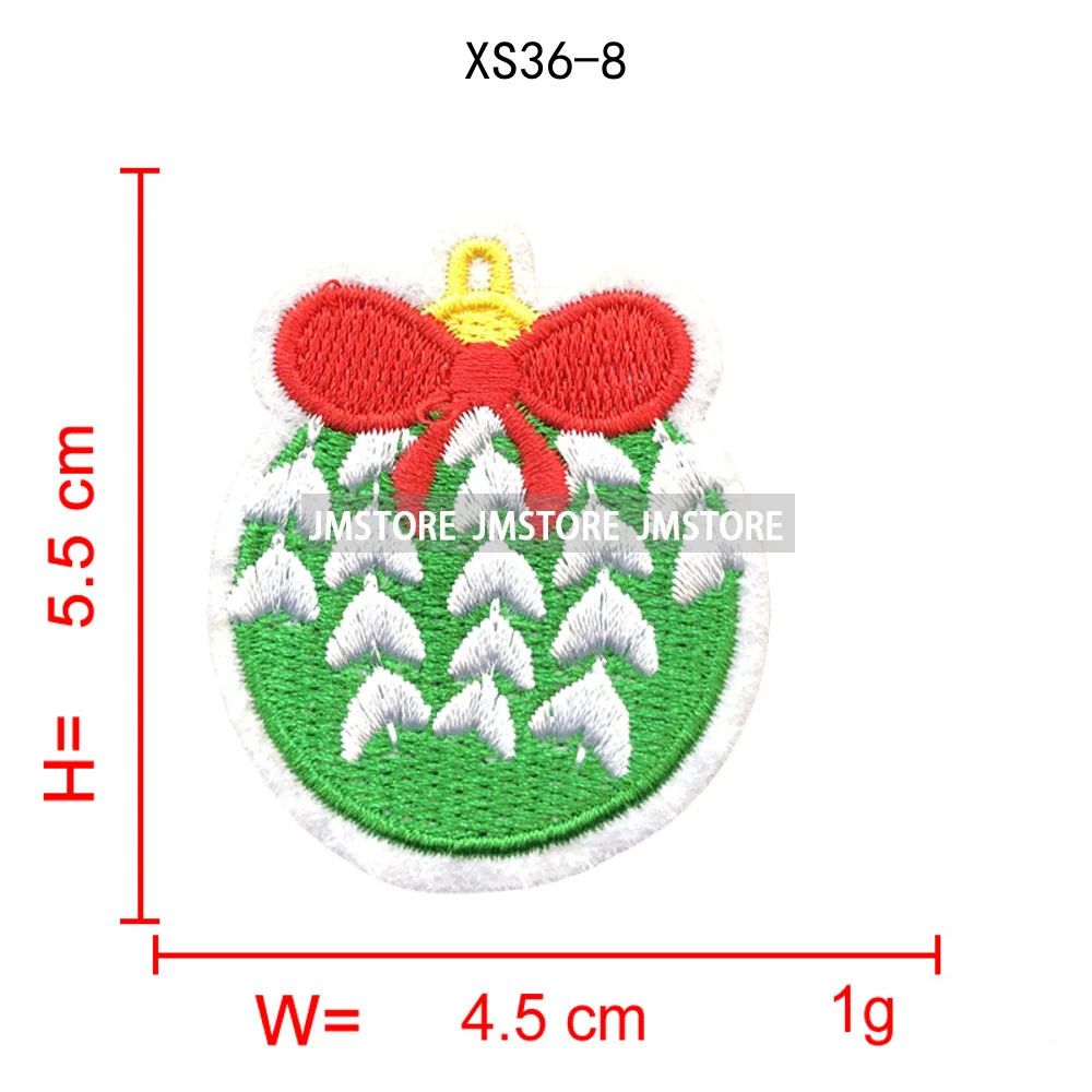 Merry Christmas Ho Ho Ho Santa Candy Canes Celebrate Festive Embroidery Appliques Iron on Sequins Patches for Sweatshirt Bags