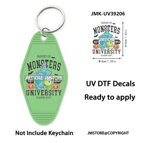 Horror Pumpkin Halloween Cartoon UV DTF Motel Keychain Decal Ready To Ship Durable Transfer Stickers Prints For Hotel Keychain