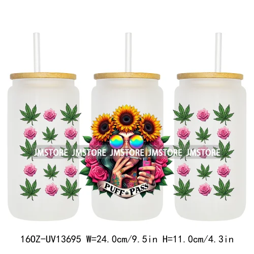 420 Smoker Afro Black Girl UV DTF Stickers Ready to Transfer Cup Wrap Custom Labels DIY Craft For Libbey Can Glass Tumblers Mugs