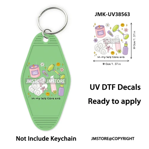 Back To School Teacher Coquette Bow UV DTF Motel Keychain Wraps Ready To Apply Waterproof High Quality Hotel Keychain Decals