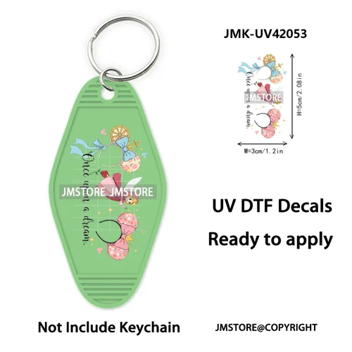 Coquette Bow Magical Mouse Cartoon UV DTF Motel Keychain Decal Ready To Ship Durable Transfer Stickers Prints For Hotel Keychain
