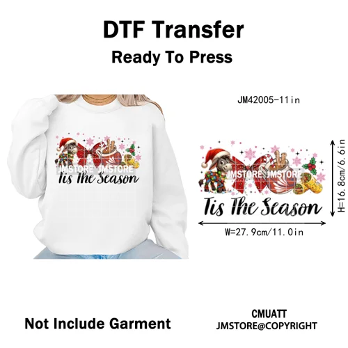 Feliz Navidad Mexican Christmas Concha Santa Latina Holiday Fiesta Iron on DTF Transfers Stickers Ready to Press for T-shirts