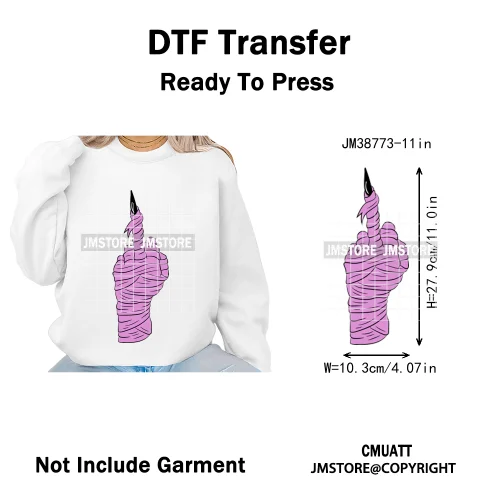 New Sarcastic Halloween Snarky Inspire Quotes Printing Iron on DTF Washable Transfers Stickers Ready to Press for Clothing Bags