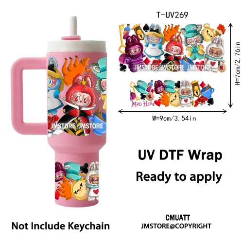 Lovely Cartoon Monsters Princess UV DTF Custom Print Ready To Apply Transfer Stickers Waterproof Wraps For Mini Tumbler Keychain