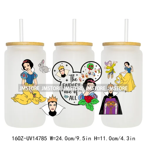 Beautiful Princess Cartoon Gnomes UV DTF Wraps Transfer Sticker Ready To Apply Waterproof Logo For 16OZ Libbey Glass Can Tumbler