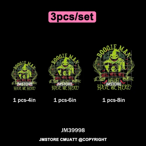 Halloween Horror Party Cartoon Friends Nightmare Spooky Vibes Iron on DTF Washable Transfers Stickers Ready to Press for Clothes