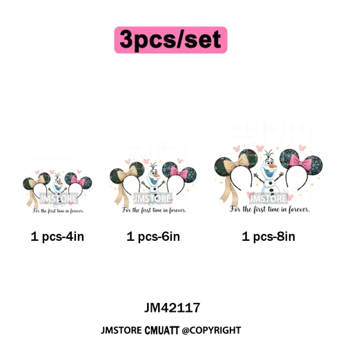 Colorful Mouse Headbands Cartoon Animal Princess Character Iron on DTF Washable Transfers Stickers Ready to Press for Clothes