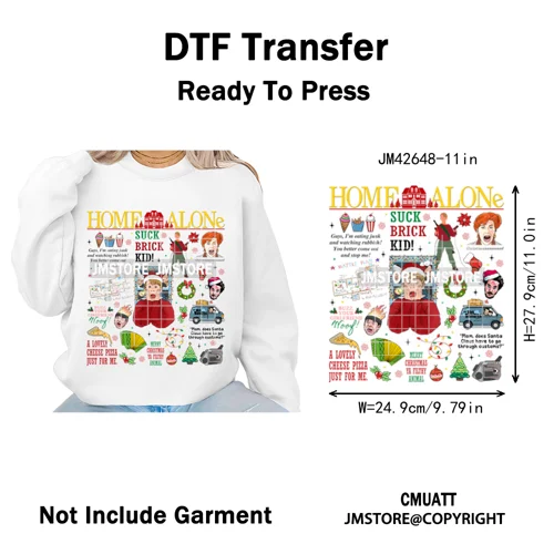 Retro Coquette Bows Holiday Christmas Movie Cartoon Kids Lover Iron on DTF Washable Transfer Stickers Ready to Press for Garment