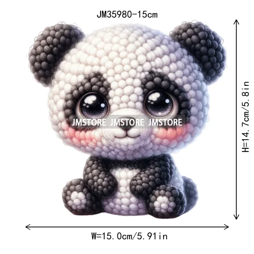 15cm 5.9in Kid Panda Bear Animal Iron On Heat Transfer Sticker For Clothes Printed Vinyl Thermal Applique Washable T-Shirt Decal