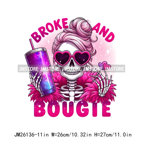 Colorful Coffee Skull Mom Life Boujee Sarcastic Good Moms Say Bad Words DTF Iron On Transfer Stickers Ready To Press For Clothes