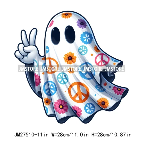 Cute Boo Howdy Floral Ghouls Animal Pumpkin Halloween Decal Logos DTF Iron On Transfers Stickers Ready To Press For T-shirts