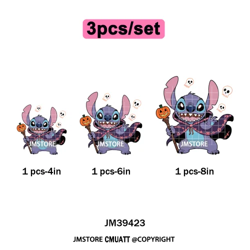 Spooky Vibes Horror Trick Or Treat Cartoon Animal Pumpkin Bats Iron on DTF Washable Transfers Sticker Ready to Press for Hoodies
