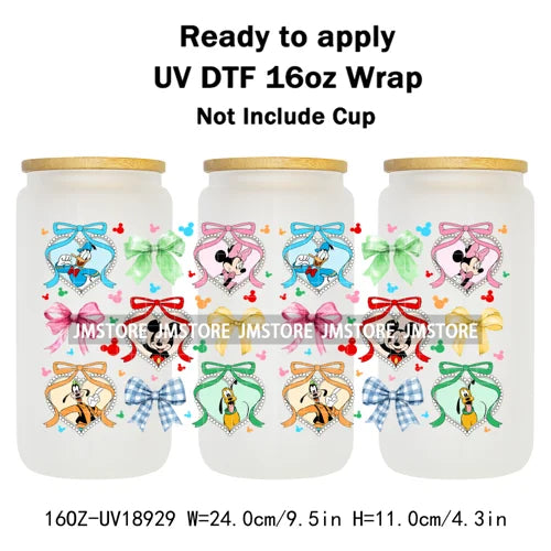 Bundle Princess Magical Mirror Bow UV DTF Stickers Ready To Apply Cup Wrap Durable Custom Prints DIY Craft For Libbey Can Glass
