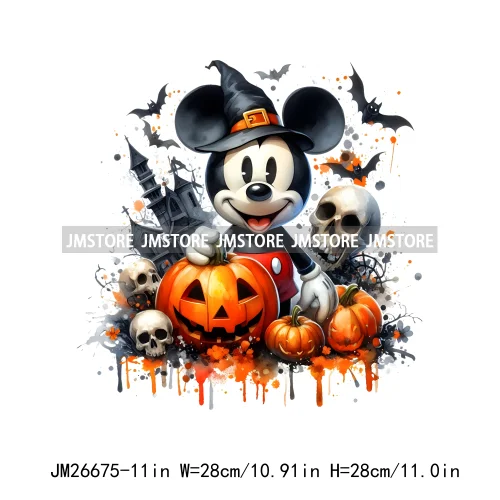 Wholesale Cartoon Character Pumpkin Halloween Scary Vibes Thermal Logo DTF Iron On Transfer Stickers Ready To Press For Clothing