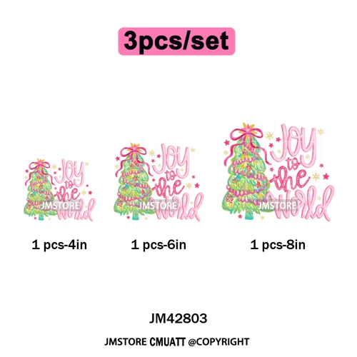 Funny Christmas Tree Coquette Holly Jolly Merry and Bright Festive Lover Iron on DTF Transfer Sticker Ready to Press for Hoodies