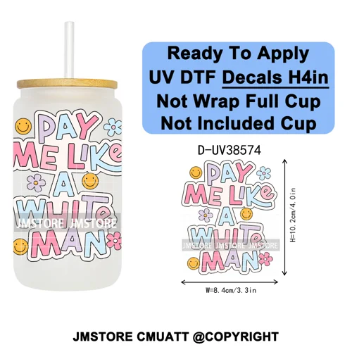 Fantasy Book Lover Gifts Positive Quotes UV DTF Decals Ready To Apply Waterproof Transfer Stickers For 16OZ Libbey Glass Can Cup