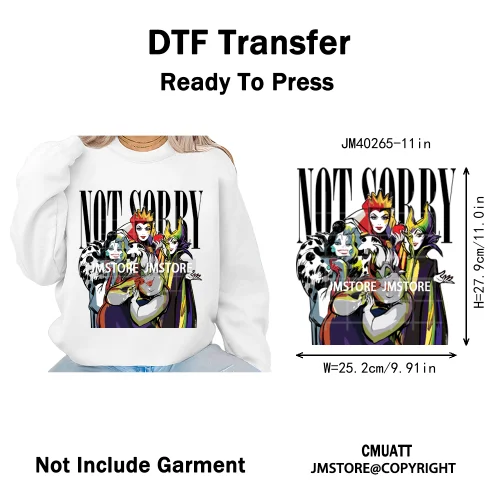 Waiting For Halloween Coquette Bad Girls Friends Wicty Logos Iron on DTF Washable Transfers Stickers Ready to Press for Clothing