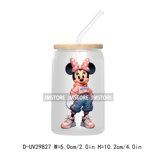 New Trendy Cartoon Mouse Couple Watercolor UV DTF Transfer Sticker Decals For Libbey Cold Cups Mugs Tumbler Animal Kingdom Vibes