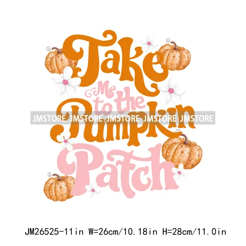 Coquette Farm Fresh Pumpkin Spice Season Fall Vibes Pumpkin Patch Girly DTF Iron On Transfer Sticker Ready To Press For Clothing