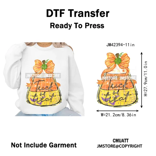 Ghost Coquette Spanish Halloween Pan Dulce Conchas And Cucuy Iron on DTF Washable Transfers Stickers Ready to Press for Textiles