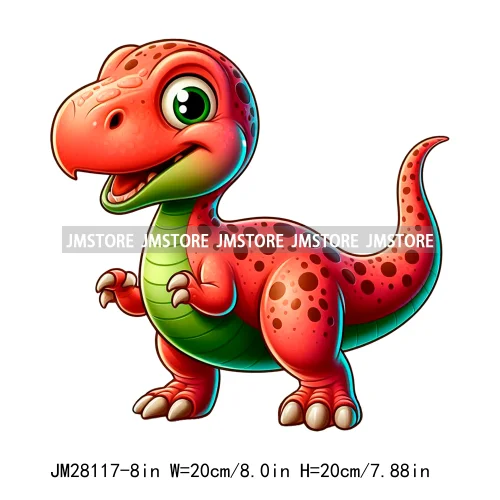 Funny Diy Dinosaur Cute Dino Nursery Animal DTF Iron On Transfers Stickers Ready To Press For T-shirts Bags