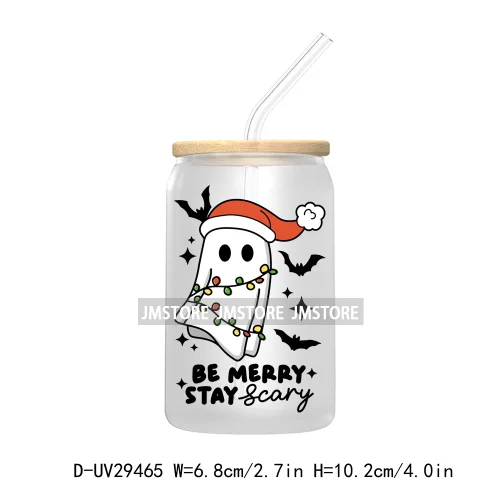 Dead Inside But It's Christmas UV DTF Transfer Stickers Decals For Libbey Cold Cups Mugs Tumbler Trendy Label Gingerbread Season