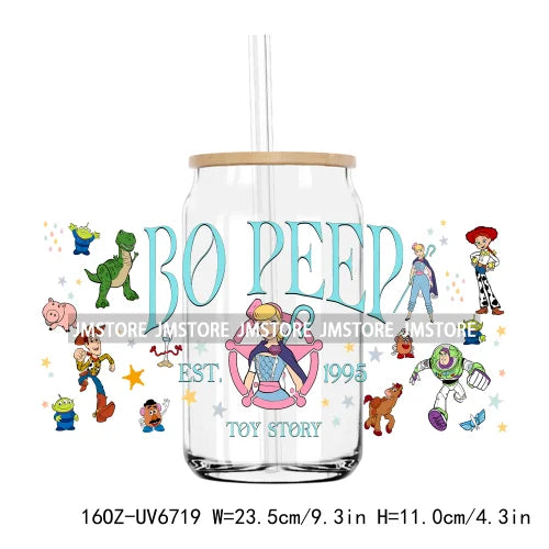 Cartoon Movie Character Best Friends UV DTF Sticker For 16OZ Libbey Glass Cup Can Wrap Transfer Stickers Custom Labels DIY Logo