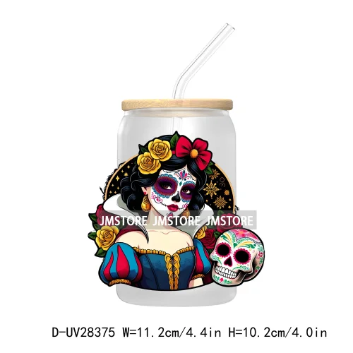 Mexican Little Princess UV DTF Transfer Stickers Decals For Libbey Cold Cups Mugs Tumbler Waterproof Craft Day of the Dead Girls