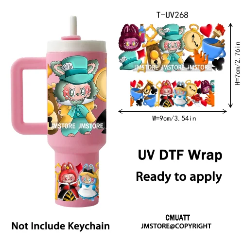 Lovely Cartoon Monsters Princess UV DTF Custom Print Ready To Apply Transfer Stickers Waterproof Wraps For Mini Tumbler Keychain