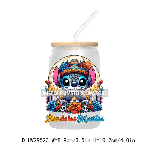 Mexican Culture Day Of The Dead UV DTF Transfer Stickers Decals For Libbey Cold Cups Mugs Tumbler Festive Mexico Sugar Skull