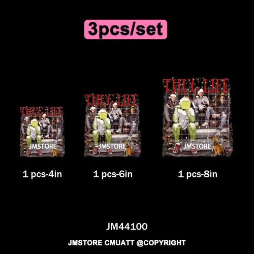 Thug Life Cartoon Movie Xmas Friends Christmas Thief Iron on Washable DTF Transfers Stickers Ready to Press for T-shirts Bags