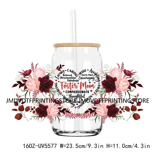 Compassionate Strong Mom Grandma 16OZ UV DTF Cup Wrap Transfer Sticker Custom Label Durable Waterproof Logo For Libbey Glass Can