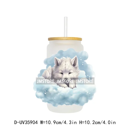 Dreamy Sleeping Baby Animals UV Sticker Decals For Libbey Cold Cups Mugs Tumbler Transfer Stickers Waterproof Top Quality Prints