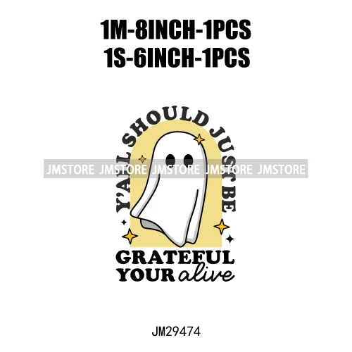 Halloween Vibes Cozy Read Spooky Ghost True Crime Book Club Card Logos Iron On DTF Transfer Stickers Ready To Press For Clothing