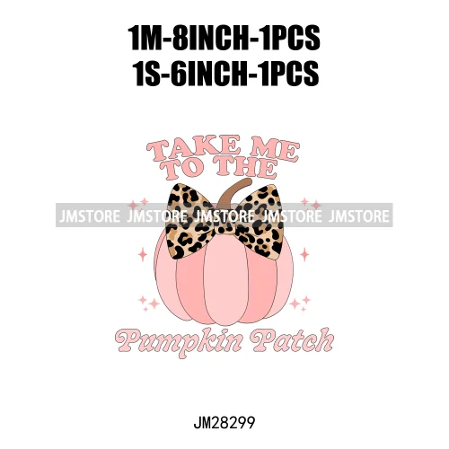 Pumpkin Season Autumn Coquette Bow Girly Cozy Fall Vibes Decals DTF Iron On Transfers Stickers Ready To Press For Hoodies Bags