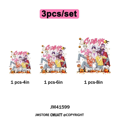 In My Boys Era Ghost Cartoon Anime Movie Kpop Halloween Vibes Iron on DTF Washable Transfers Stickers Ready to Press for Hoodies