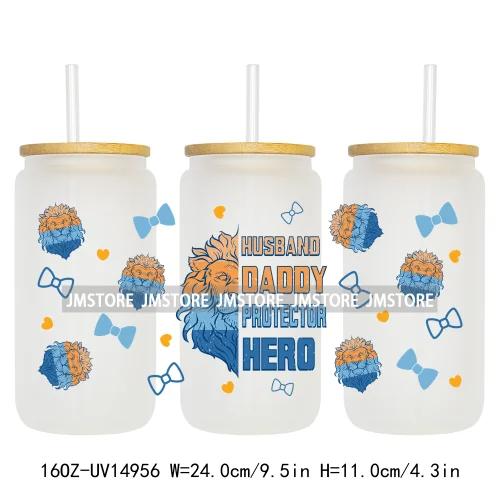 Dad Daily Affirmations Father's Day 16OZ UV DTF Cup Wrap Ready To Apply Waterproof Transfer Sticker For Libbey Glass Can Tumbler