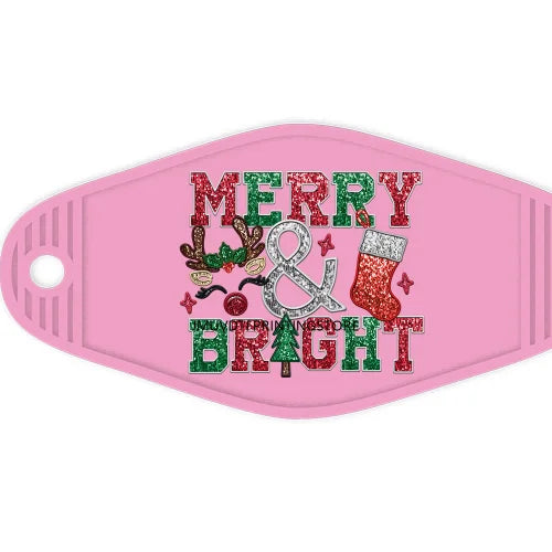 Faux Sparkling Glitter Feeling Frosty High Quality WaterProof UV DTF Sticker For Motel Hotel Keychain Peppermint Season