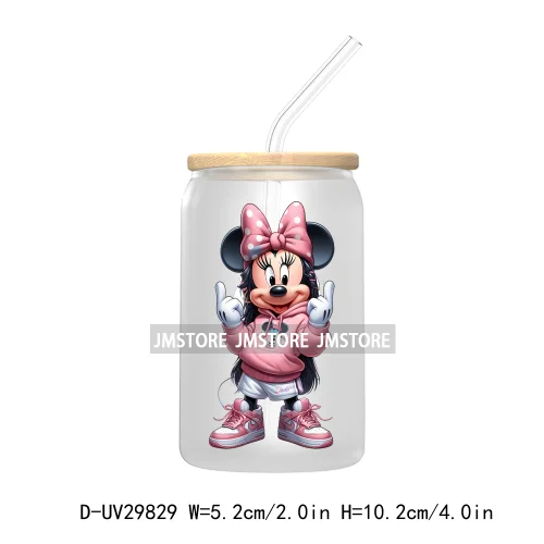 New Trendy Cartoon Mouse Couple Watercolor UV DTF Transfer Sticker Decals For Libbey Cold Cups Mugs Tumbler Animal Kingdom Vibes