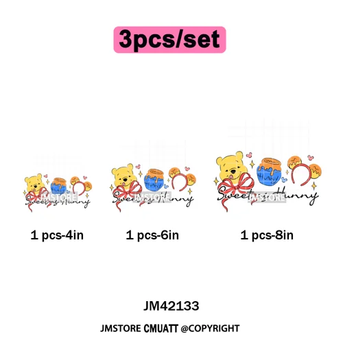 Colorful Mouse Headbands Cartoon Animal Princess Character Iron on DTF Washable Transfers Stickers Ready to Press for Clothes