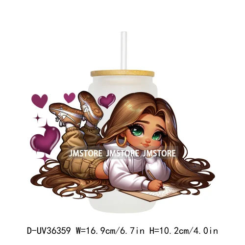 Princess Reading Book Lover UV Sticker Decals For Libbey Cold Cups Mugs Tumbler Transfer Stickers Waterproof High Quality Labels