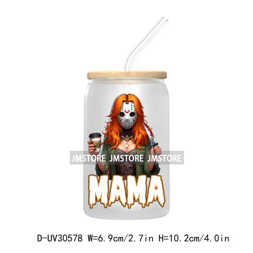 Halloween Horror Mama Dad Movie Killers UV DTF Transfers Stickers Decals For Libbey Cold Cups Mugs Tumbler High Quality Labels