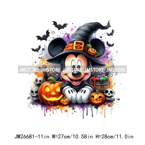 Wholesale Cartoon Character Pumpkin Halloween Scary Vibes Thermal Logo DTF Iron On Transfer Stickers Ready To Press For Clothing