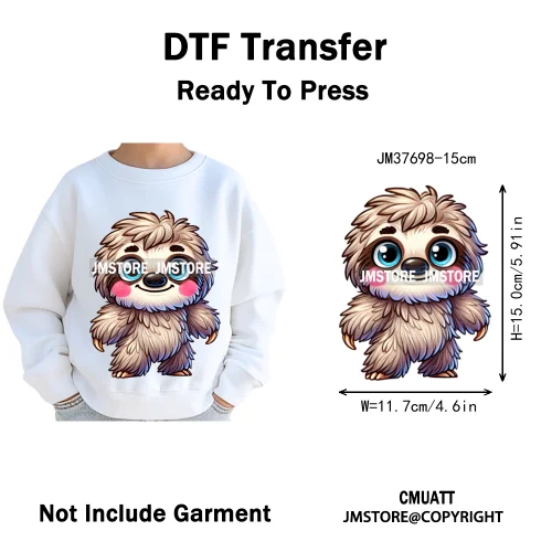 15cm 5.9in Kid Cute Silly Baby Pet Animal Iron On DTF Heat Transfer Sticker For Clothes Vinyl Thermal Washable T-Shirts Decals