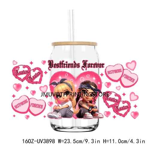 Chicano Forever Cholo Couple Valentine UV DTF Sticker For 16OZ Libbey Glass Cup Can Wrap Transfer Sticker Custom Labels DIY Logo