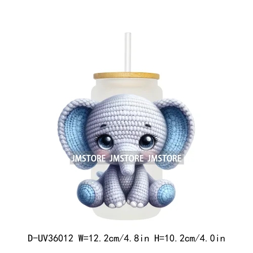 New Knitted Baby Animals UV Sticker Decals For Libbey Cold Cups Mugs Tumbler Transfer Stickers Waterproof High Quality Labels
