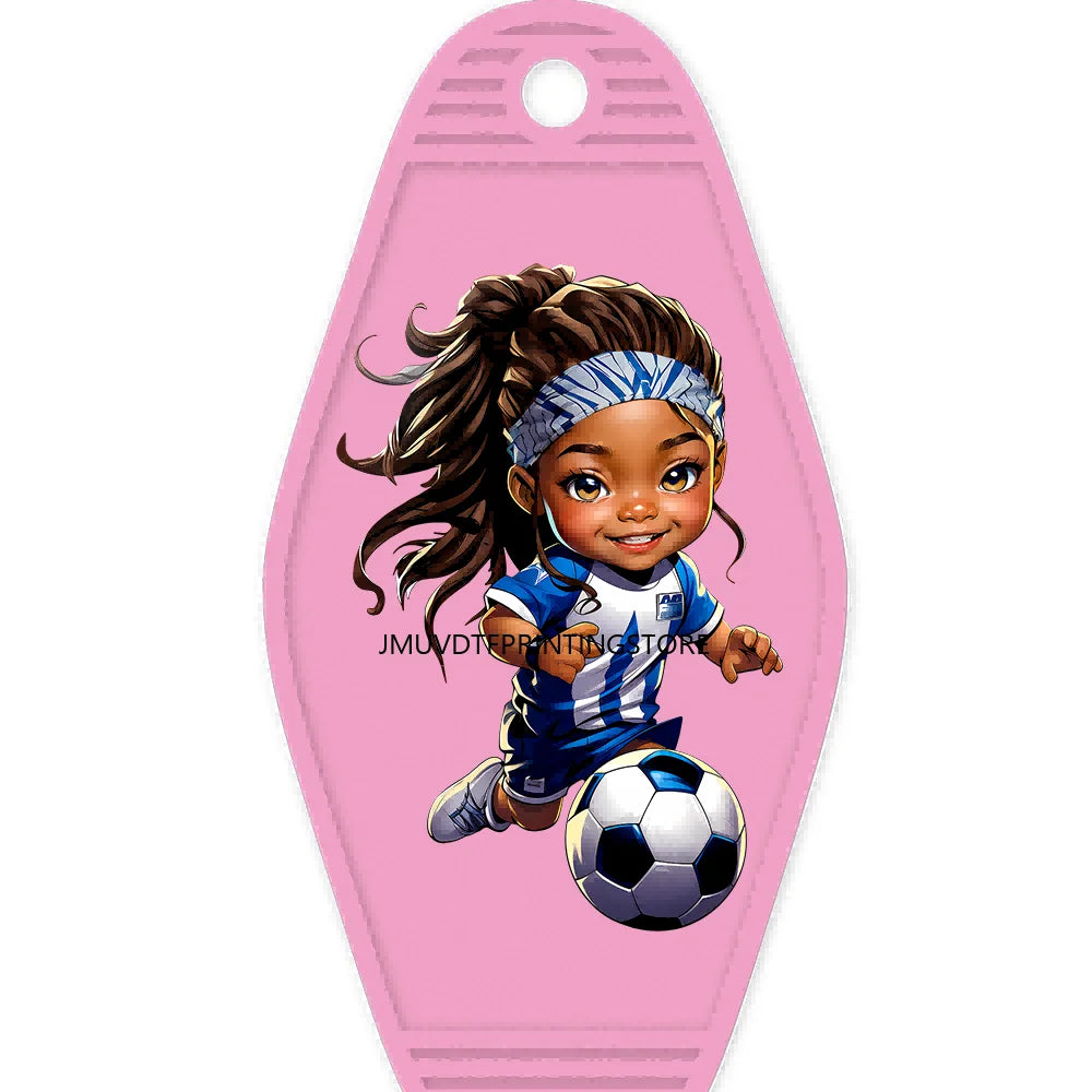 Cute Basketball Girl Players High Quality WaterProof UV DTF Sticker For Motel Hotel Keychain Cheerleading Girls