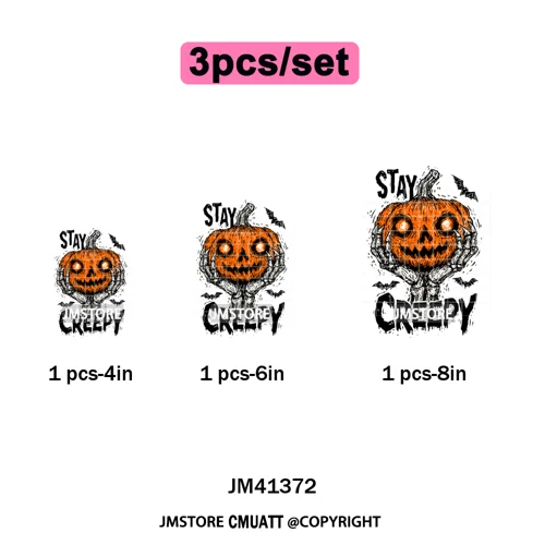 Preppy Coquette Halloween Floral Fall Pumpkin Spooky Season Iron on Washable DTF Transfers Stickers Ready to Press for Clothing